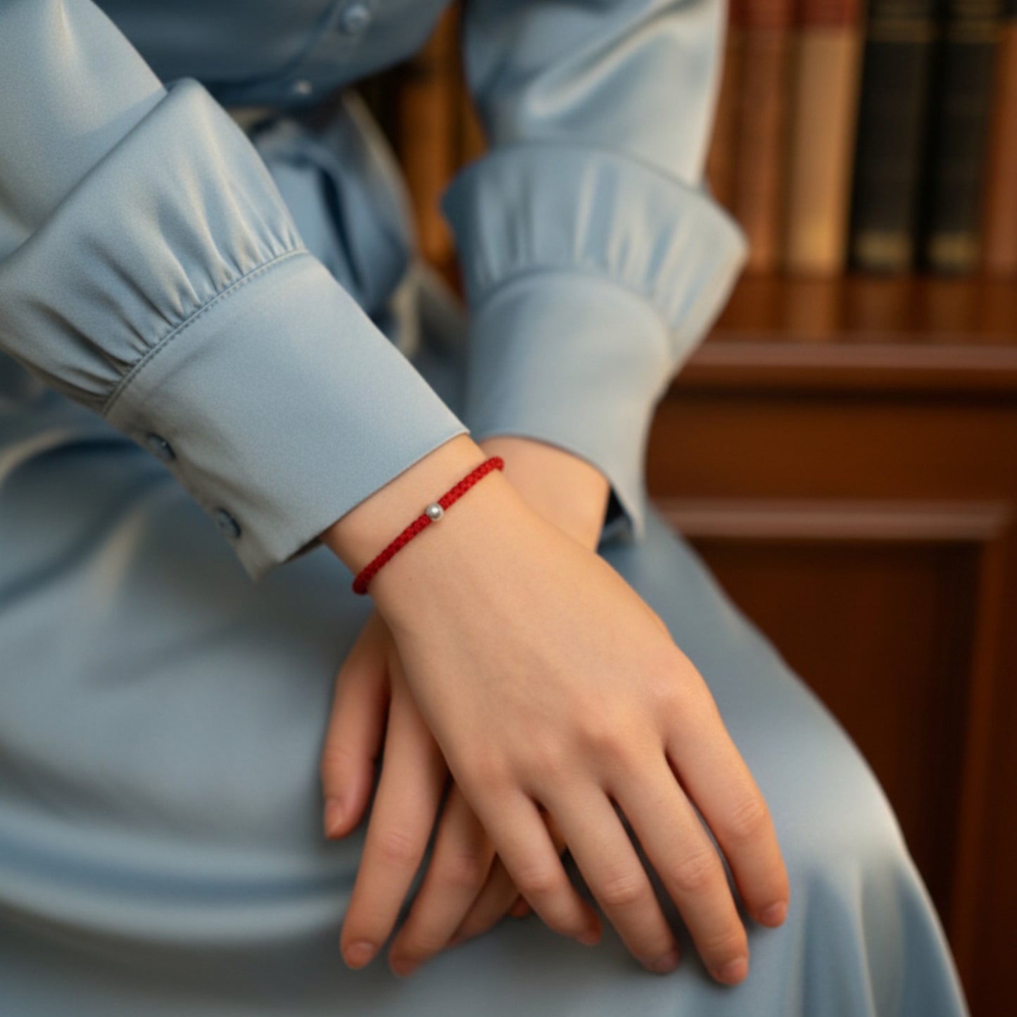 999 Fine Silver Lucky Bead Red Rope Anklet Bracelet