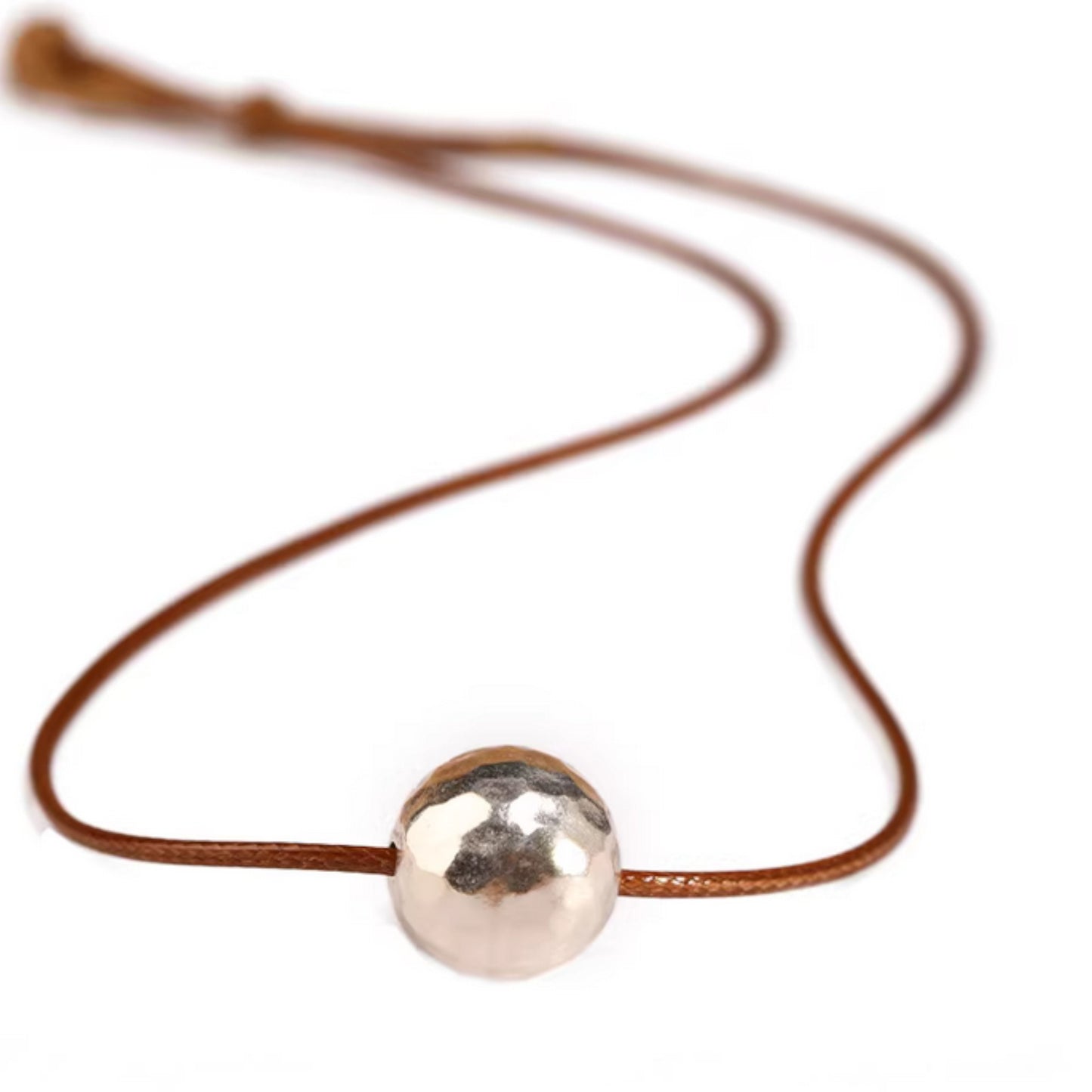 S925 Sterling Silver Minimal Minimalist Style Bead Rope Necklace