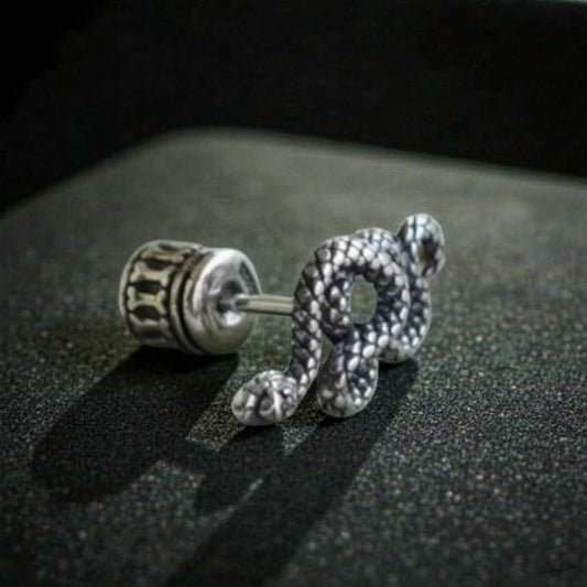 S925 Sterling Silver Vintage Snake Stud Earrings
