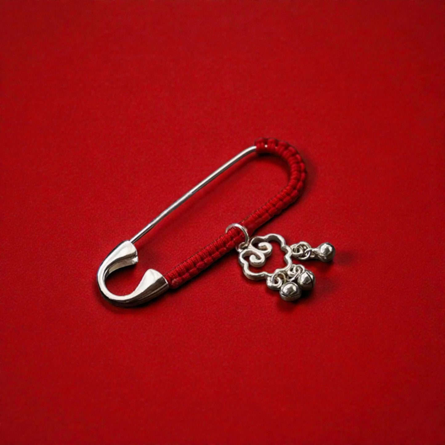 s925 Sterling Silver Bell Ruyi Lock Pin Brooch Baby Babyshower Gift