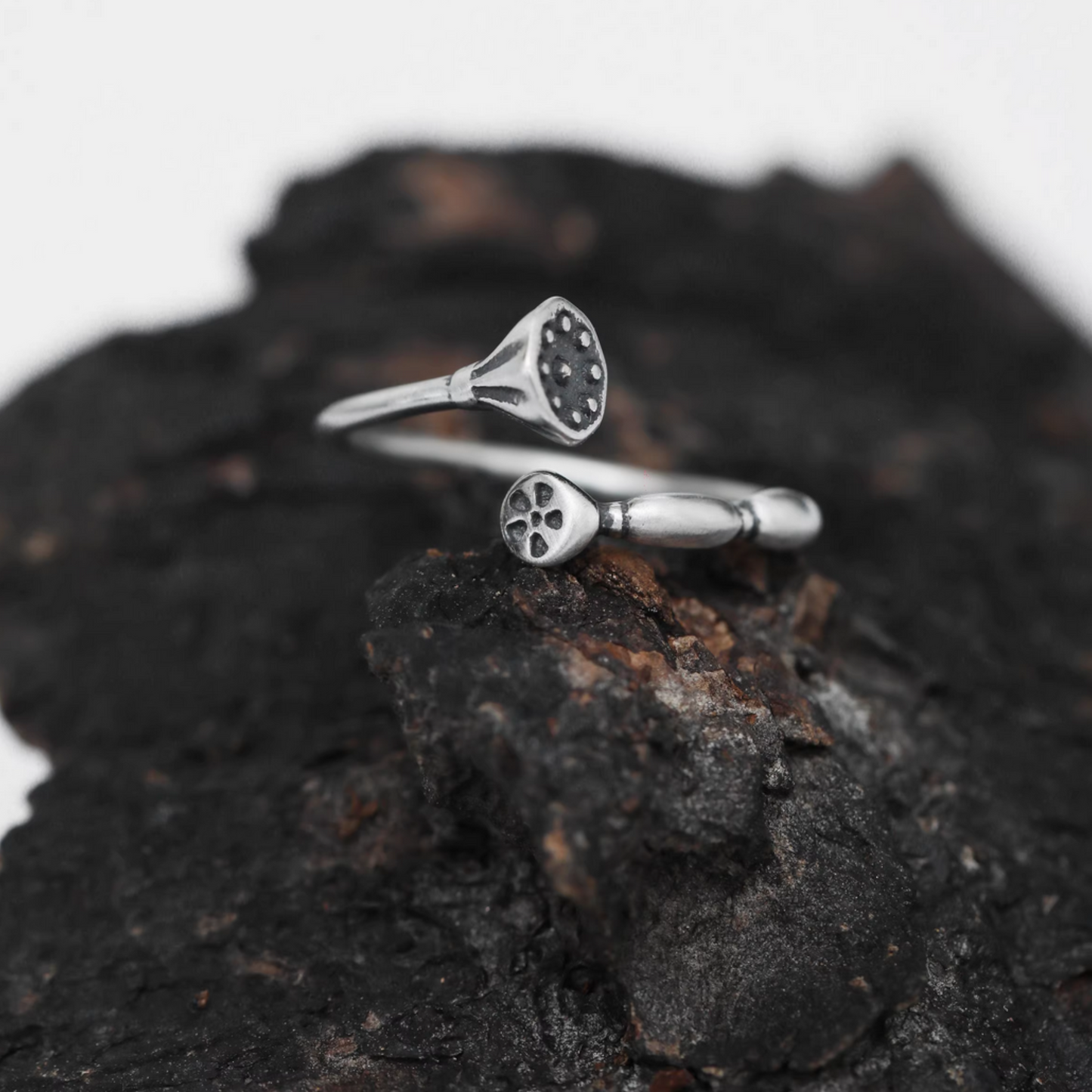 s925 Sterling Silver Reborn Lotus Root Ring