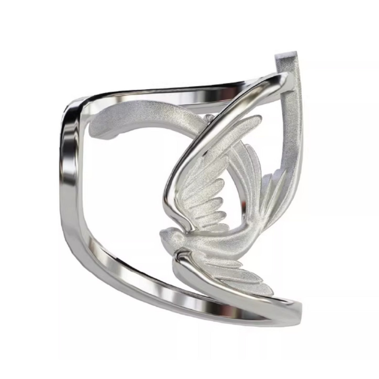 S925 Sterling Silver Matt Swallow Bird Ear Cuff Women Luxury