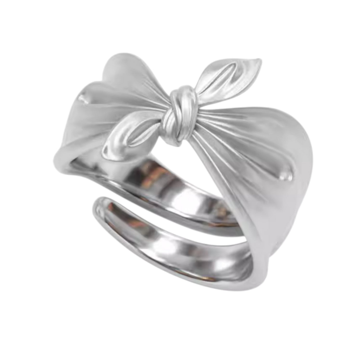 S925 Sterling Silver Bow Tie knot Luxurious Women Ring