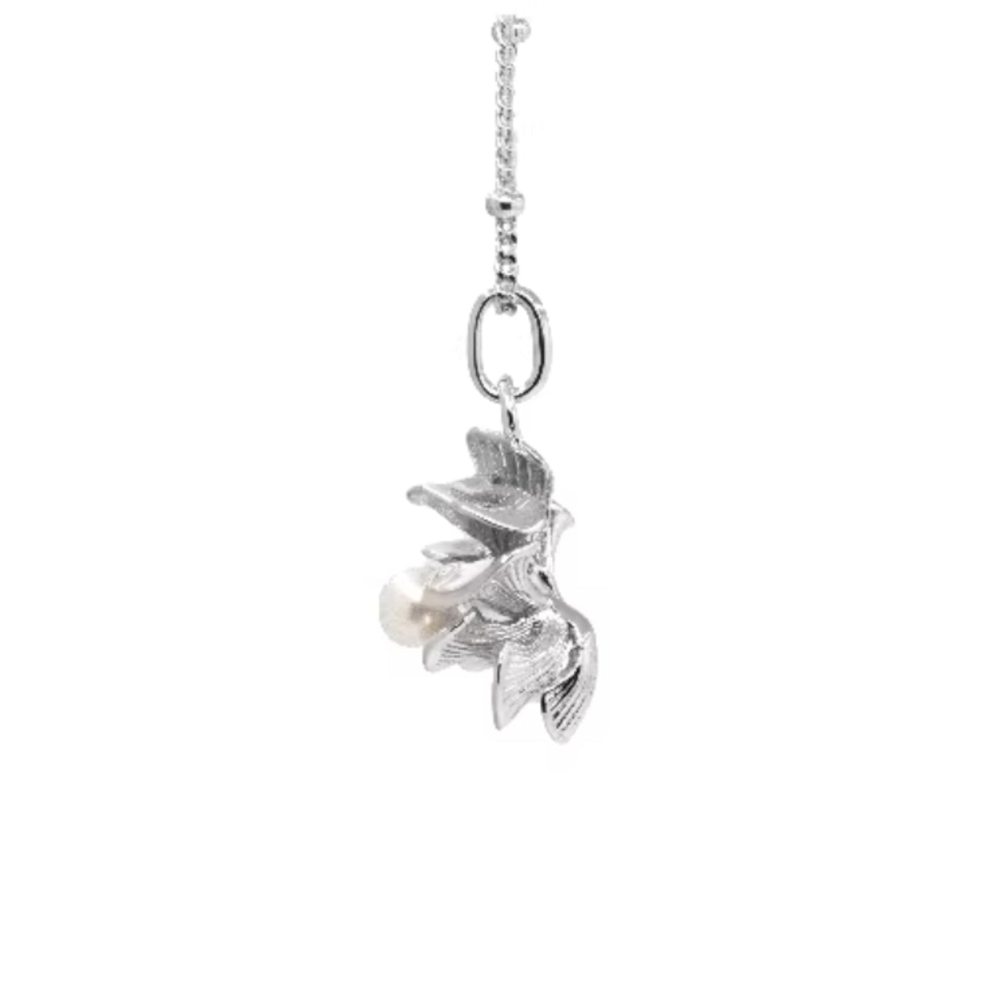 S925 Sterling Silver Pearl Mushroom Pendant Necklace
