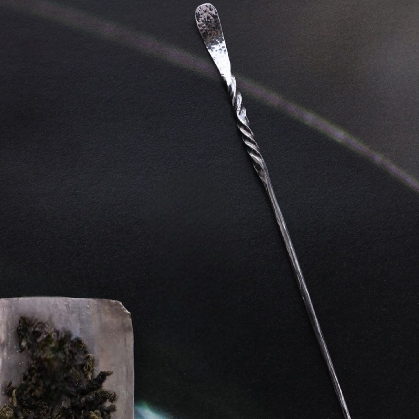 S999 Fine Silver Minimal Stirrer Twist Tea Spoon Needle
