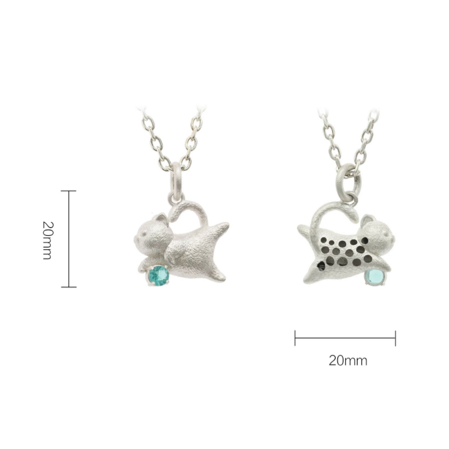 s925 Sterling Silver Cat Pendant Necklace Cute Cat