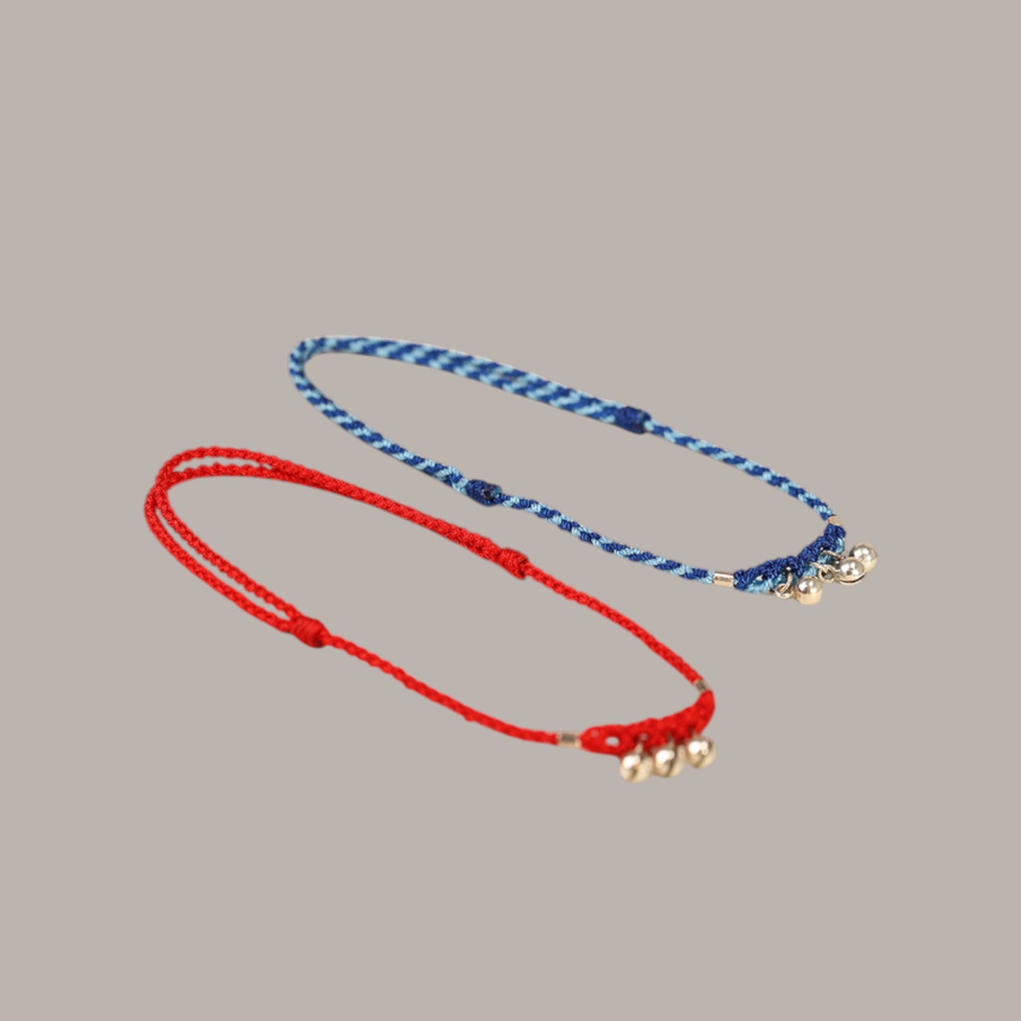 s925 Sterling Silver Bell Red String Anklet Lucky Fortune Bead