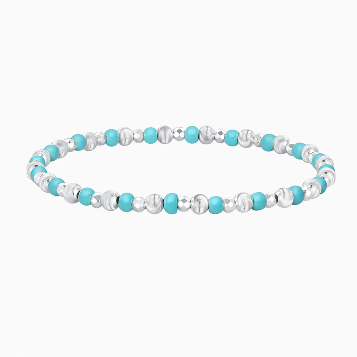 S925 Sterling Silver Cat Eye Disco Beads Bracelet