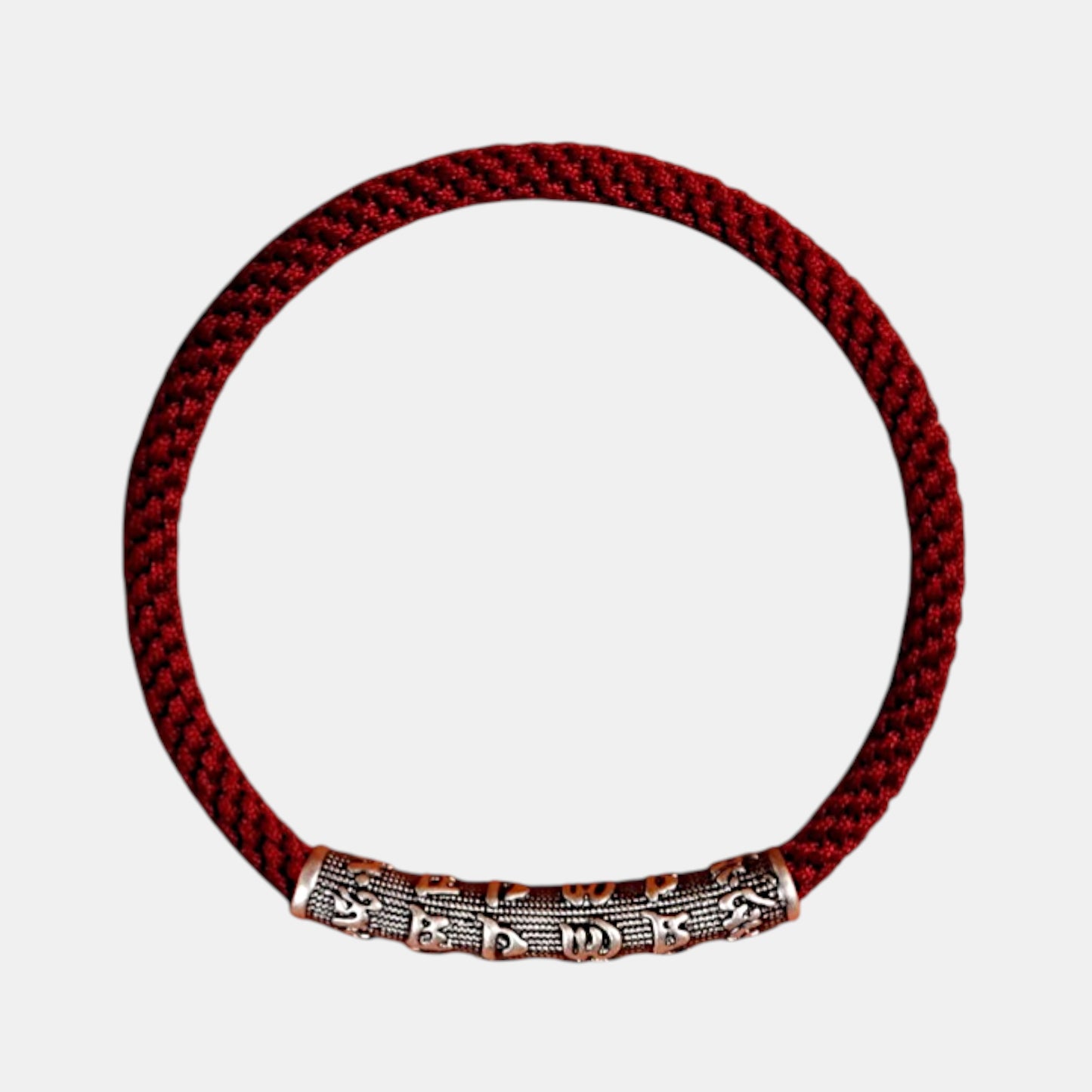 999 Silver Tibetan Style Six Character Mantra Retro Unisex Braided Bracelet