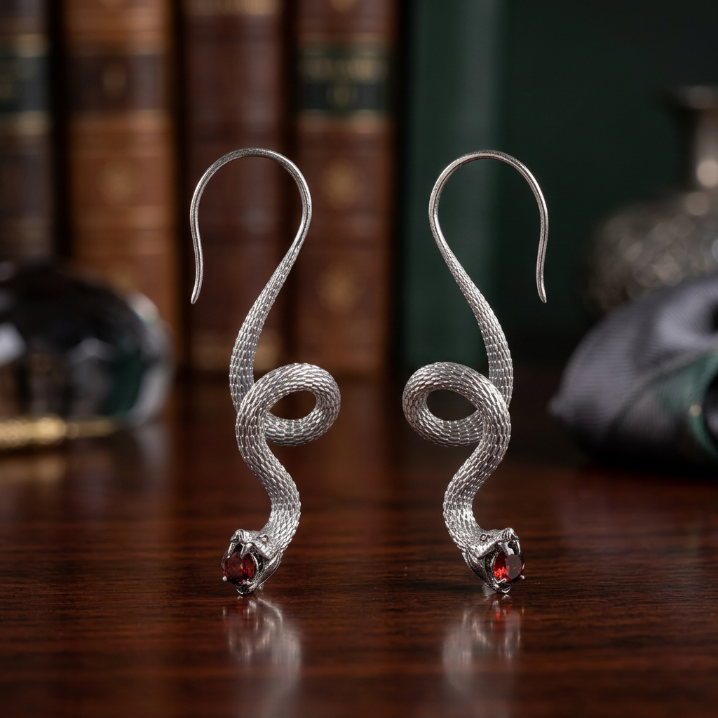 s925 Sterling Silver Snake Hoop Earrings