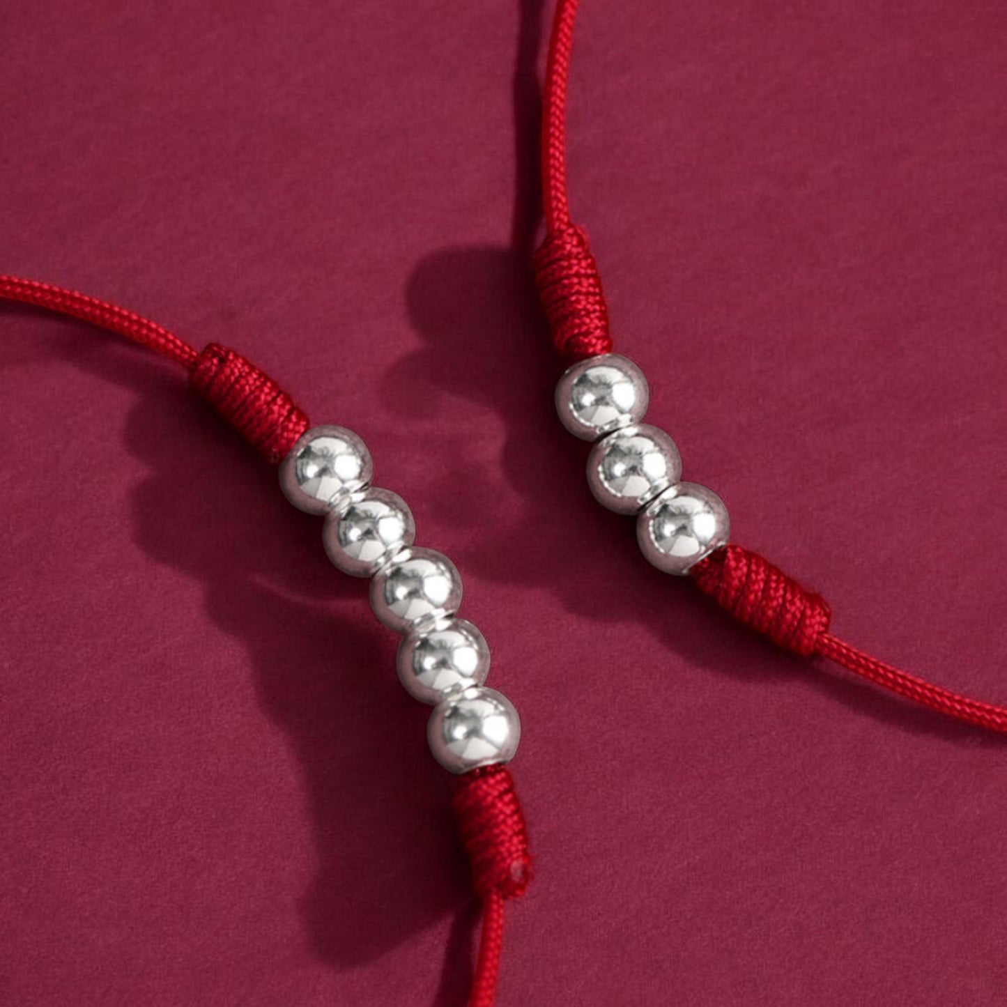 S925 Sterling Silver Lucky Bead Red Rope Anklet Bracelet Ultra-Fine Style