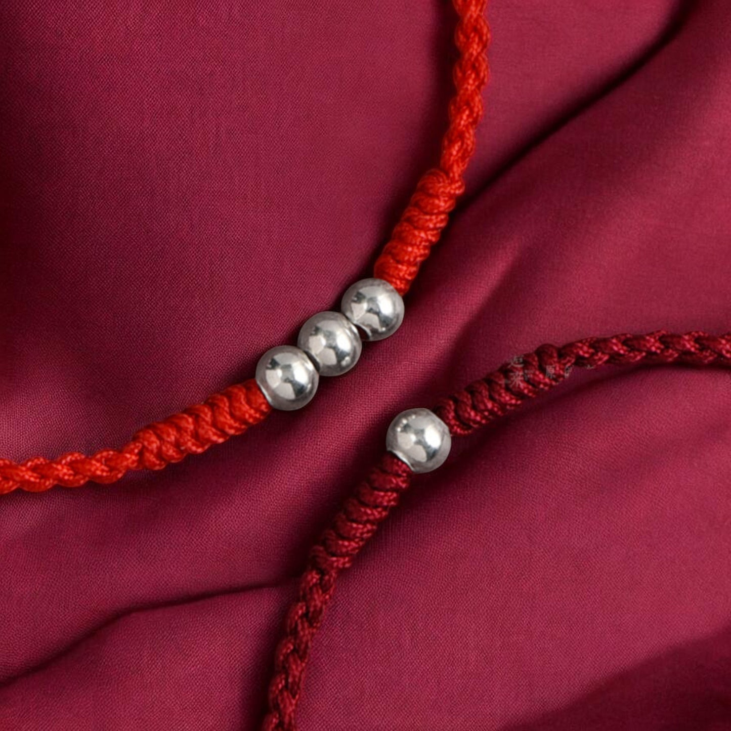 999 Fine Silver Lucky Bead Red Rope Anklet Bracelet