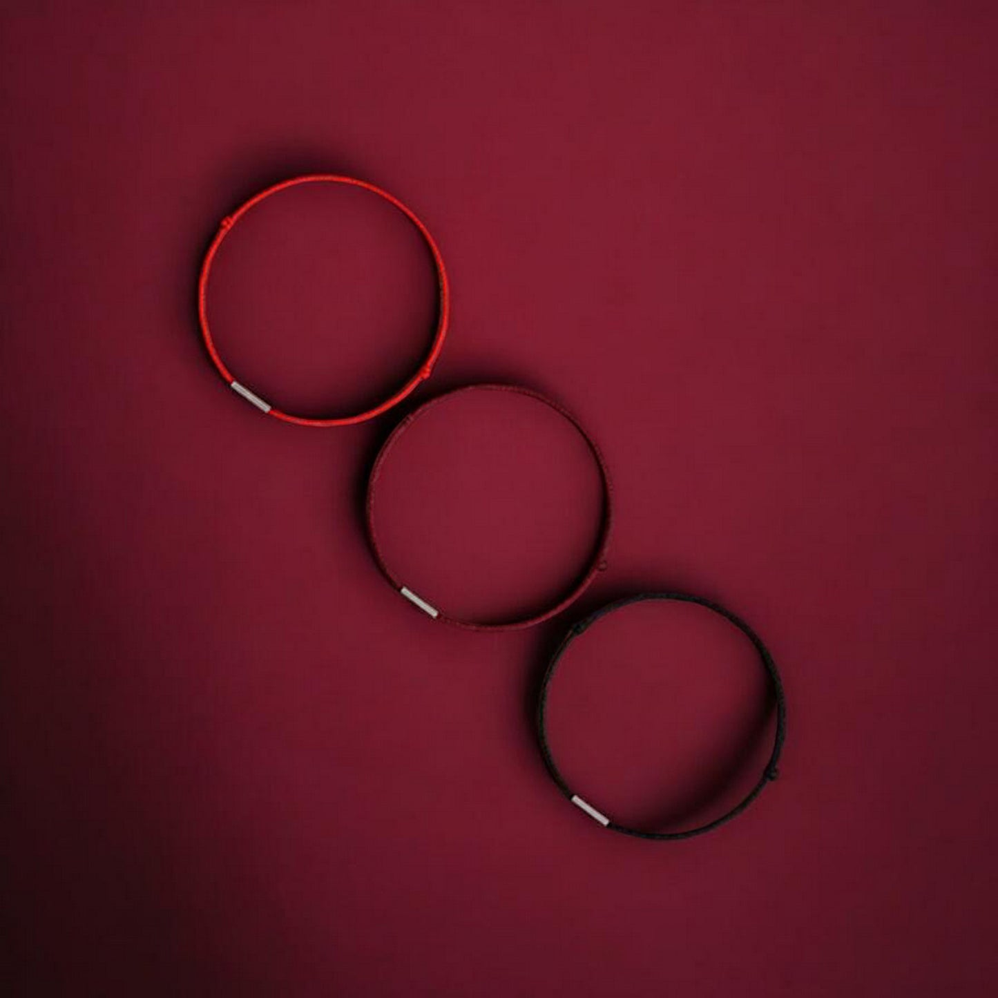 S925 Sterling Silver Ultra-Fine Minimal Stacking Red Rope Anklet Bracelet