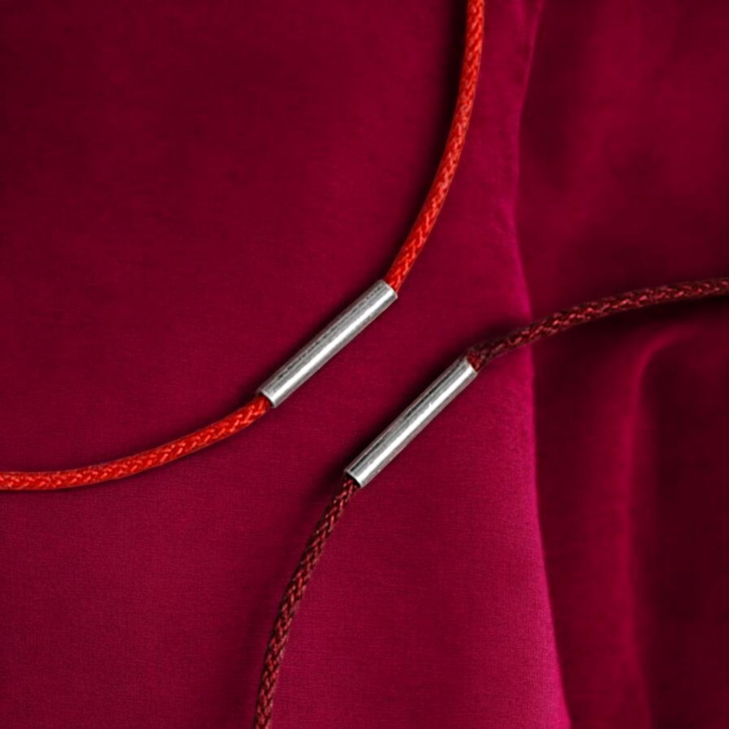 S925 Sterling Silver Ultra-Fine Minimal Stacking Red Rope Anklet Bracelet