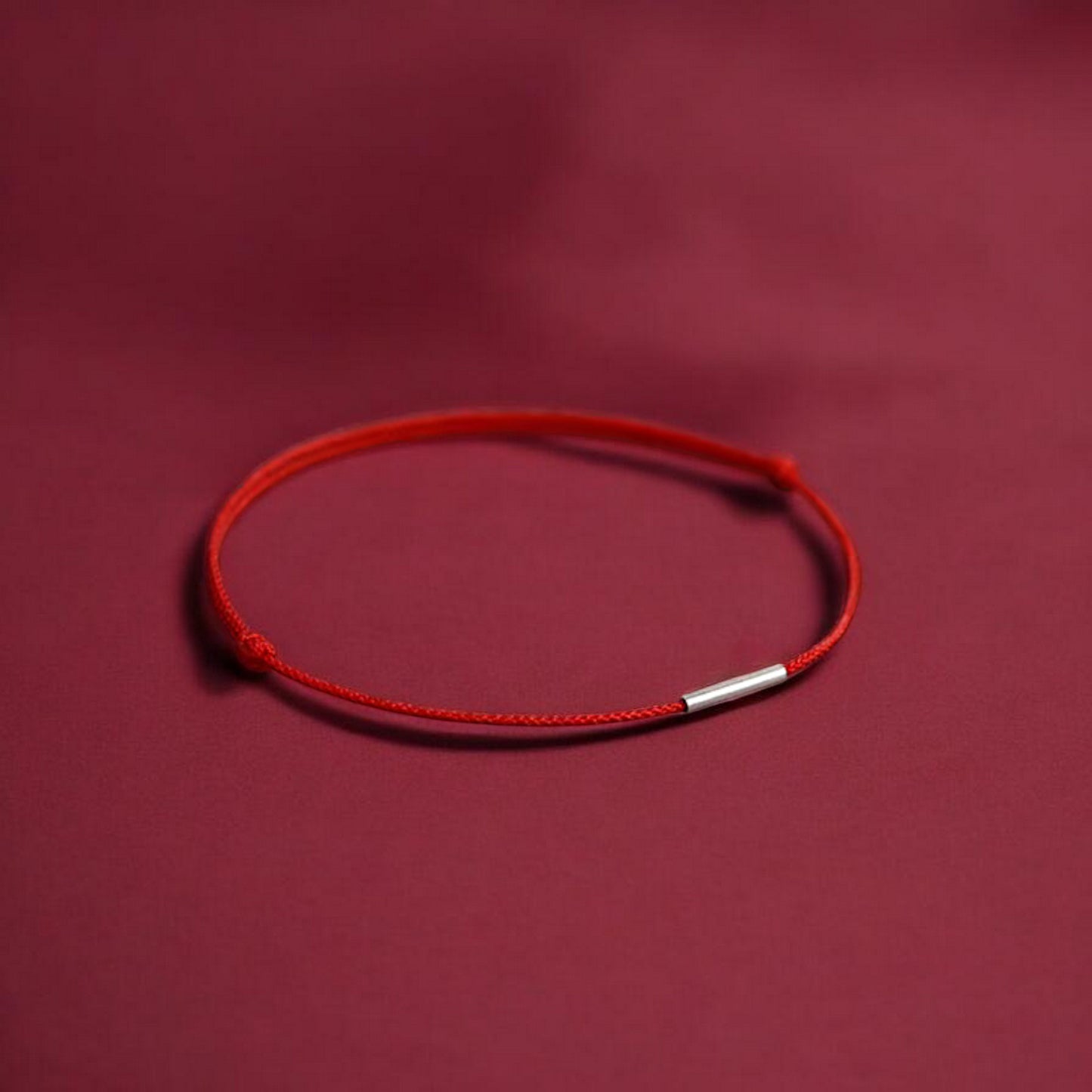 S925 Sterling Silver Ultra-Fine Minimal Stacking Red Rope Anklet Bracelet