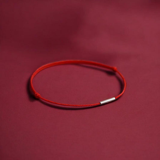 S925 Sterling Silver Ultra-Fine Minimal Stacking Red Rope Anklet Bracelet