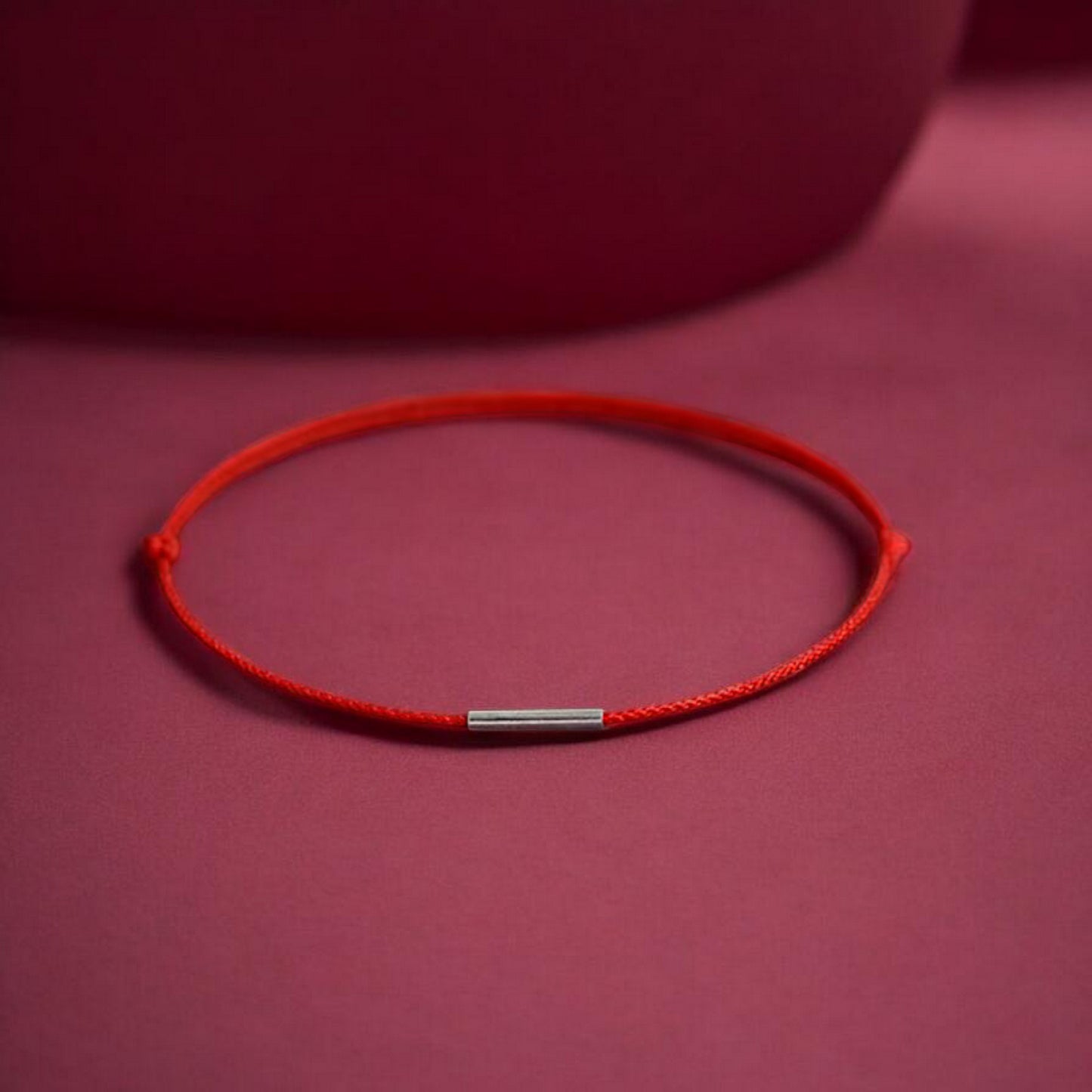 S925 Sterling Silver Ultra-Fine Minimal Stacking Red Rope Anklet Bracelet