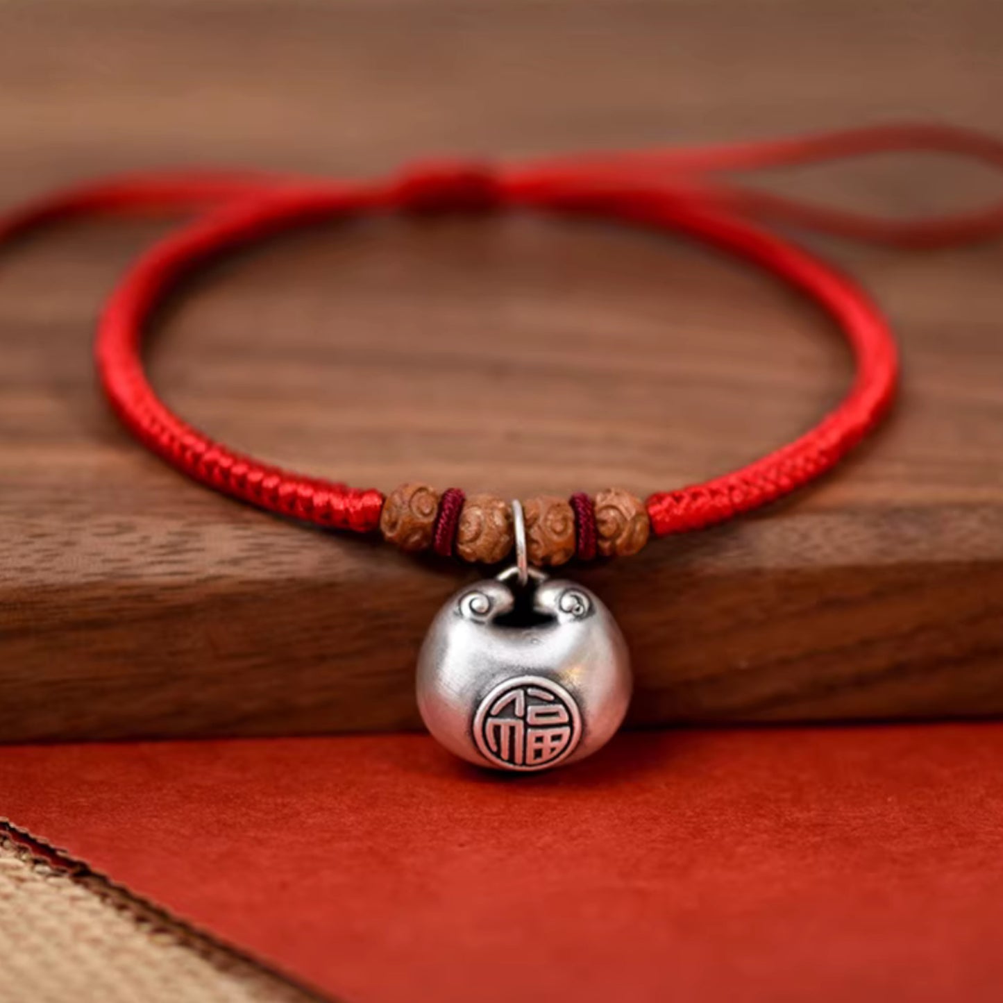 999 Pure Silver Charm Blessing Lock Pet Collar Cat and Dog Handmade Woven Adjustable