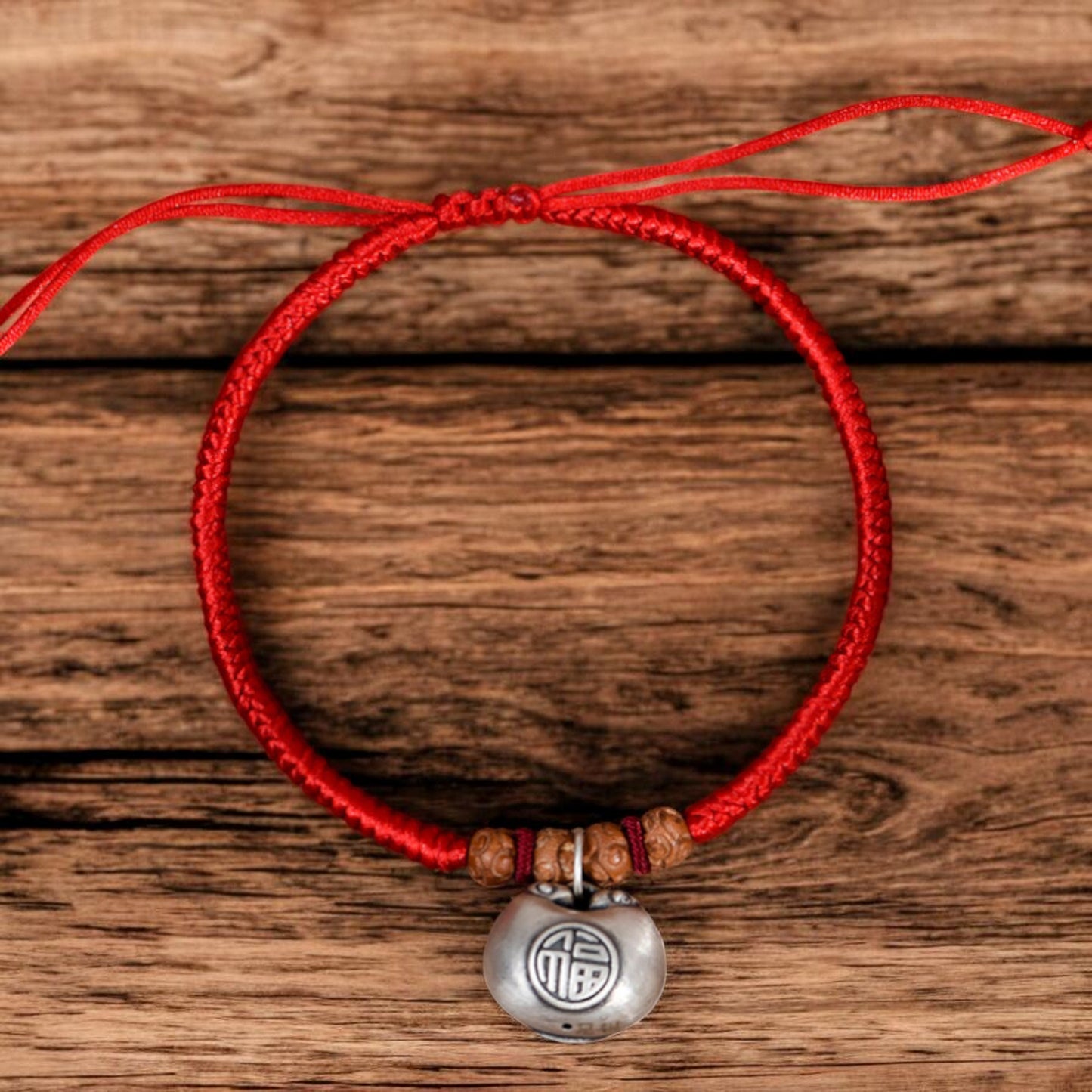 999 Pure Silver Charm Blessing Lock Pet Collar Cat and Dog Handmade Woven Adjustable