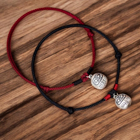 999 Pure Silver Charm Bring Wealth Lock Pet Collar Cat and Dog Handmade Woven Adjustable