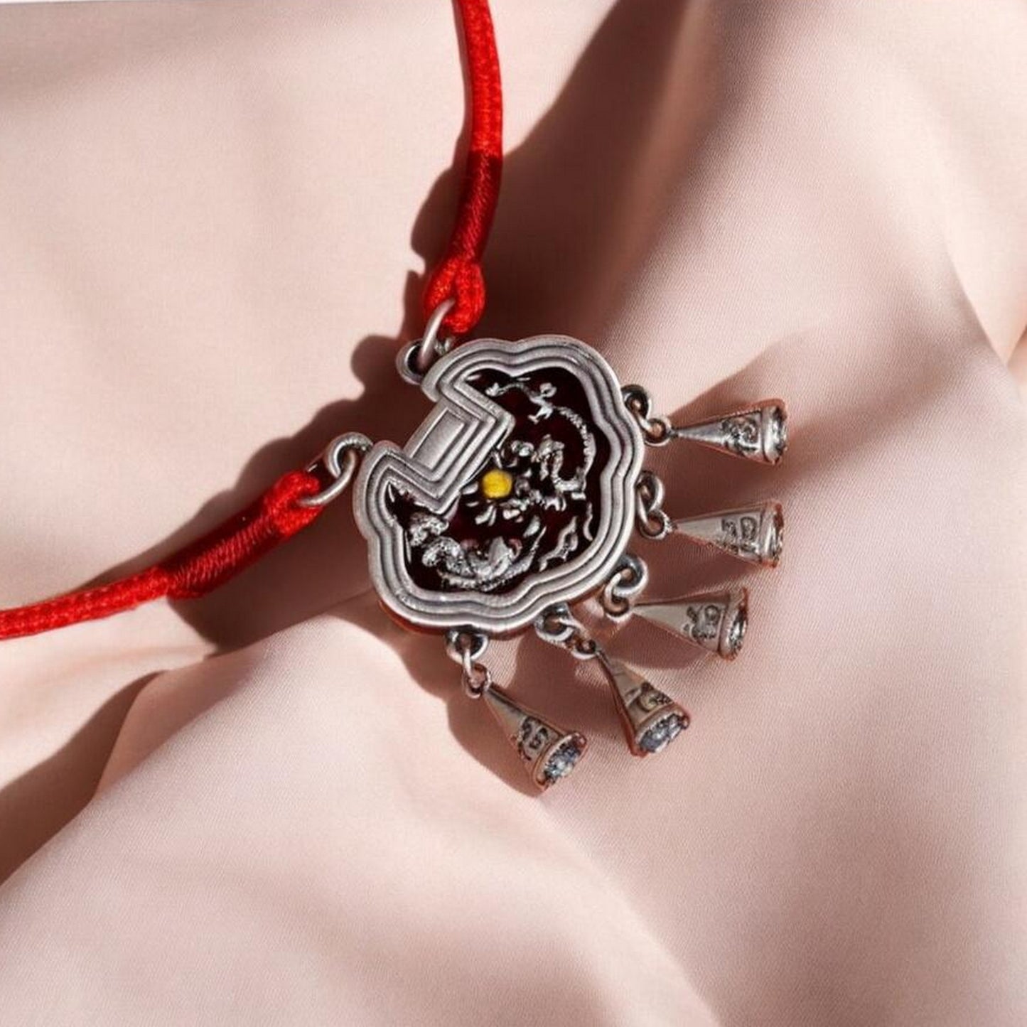 999 Pure Silver Charm Blessing Lock Pet Collar Cat and Dog Handmade Woven