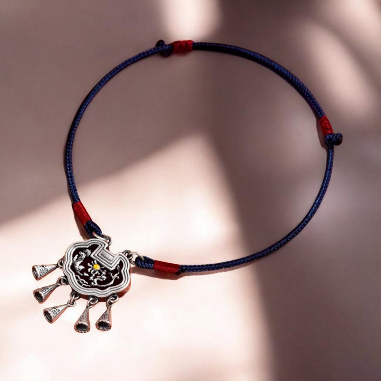 999 Pure Silver Charm Blessing Lock Pet Collar Cat and Dog Handmade Woven