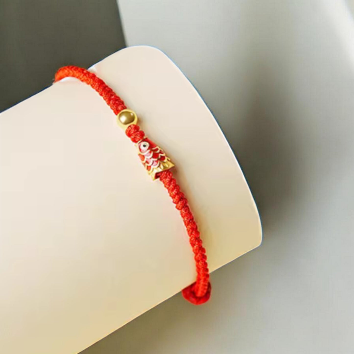S925 Sterling Silver Koi Lucky Fish Charm Red Rope Bracelet