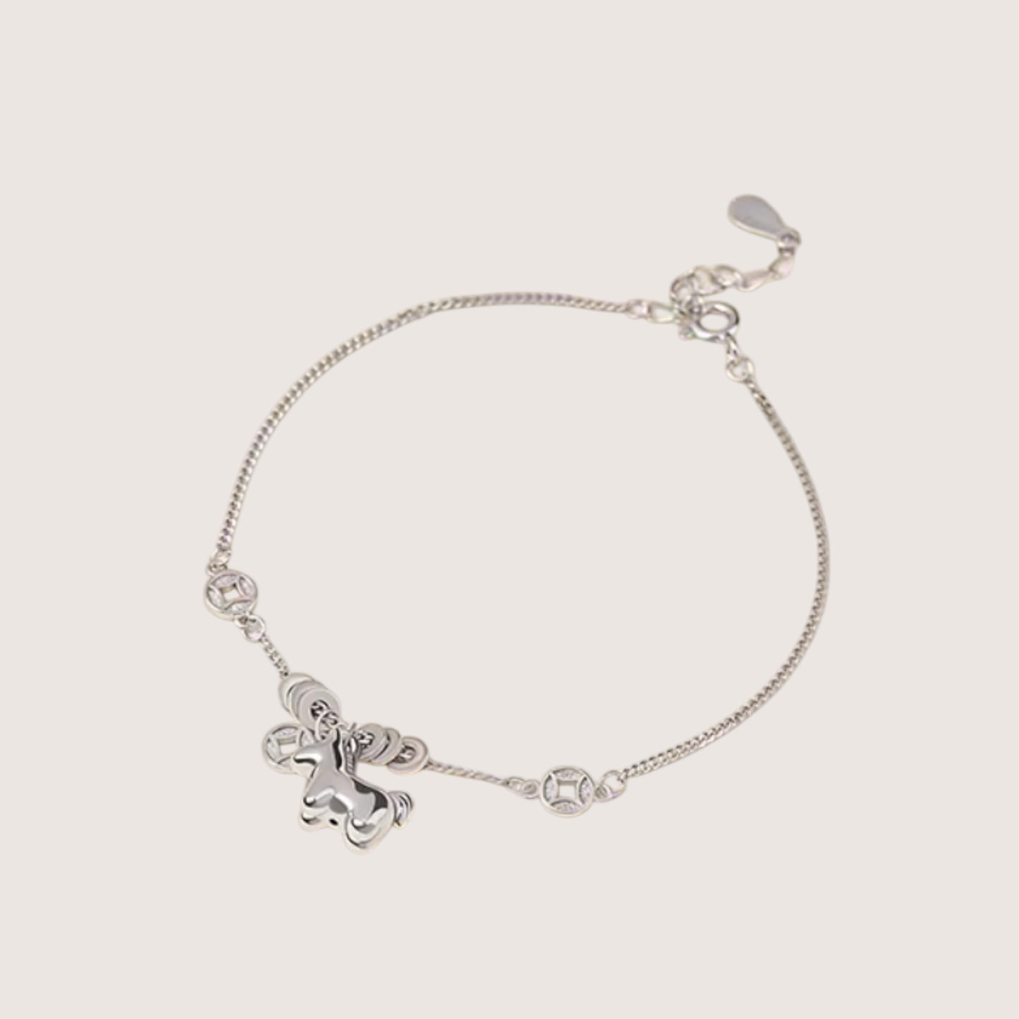 S925 Sterling Silver Zodiac Year of Horse Charm Bracelet
