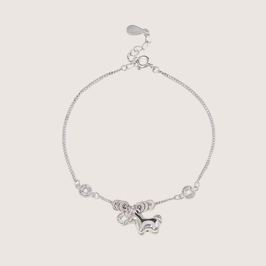 S925 Sterling Silver Zodiac Year of Horse Charm Bracelet