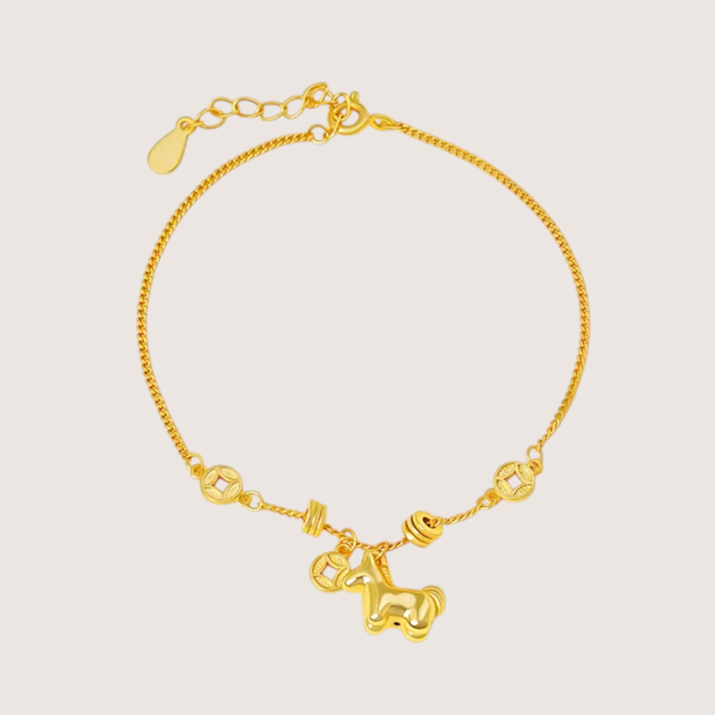 S925 Sterling Silver Zodiac Year of Horse Charm Bracelet