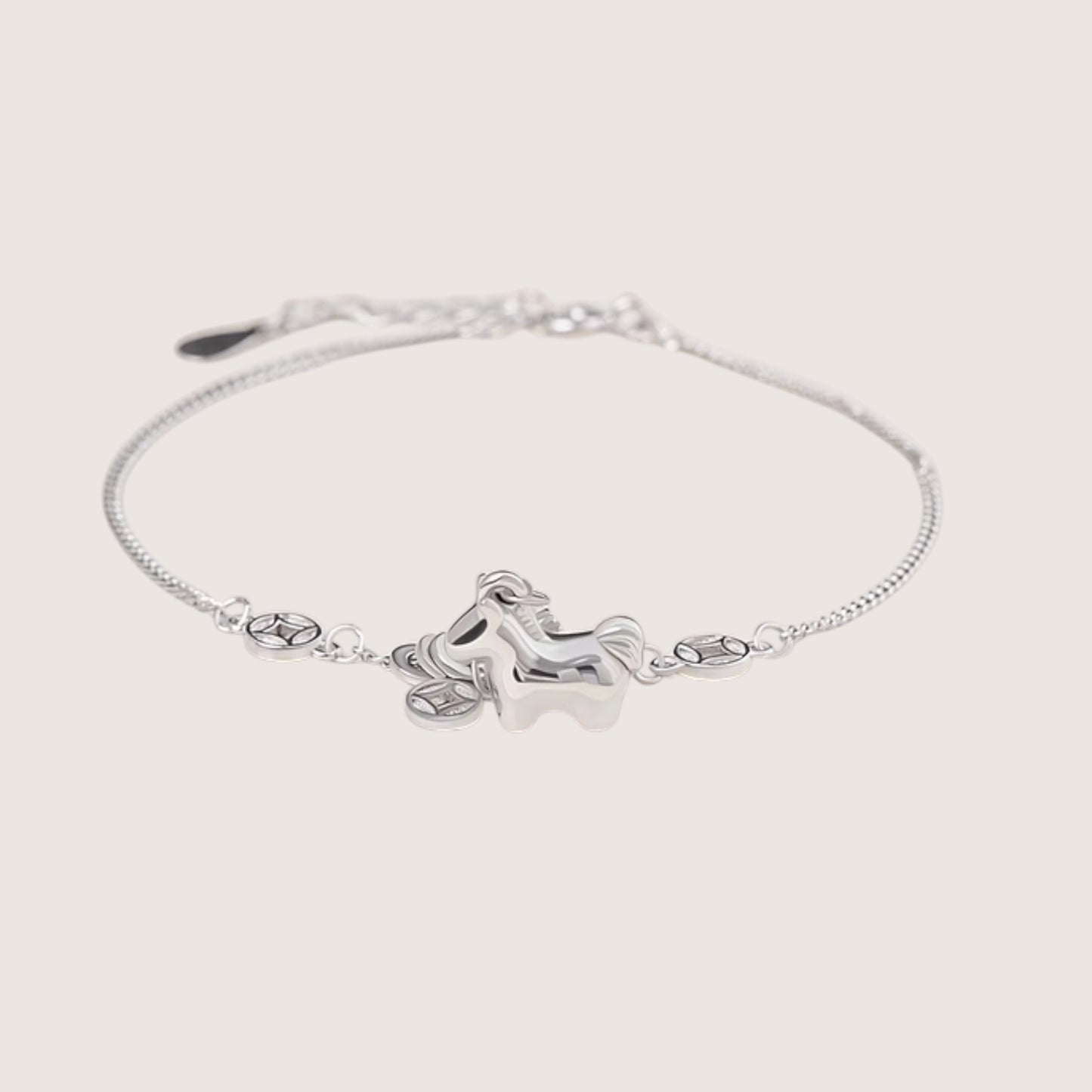 S925 Sterling Silver Zodiac Year of Horse Charm Bracelet