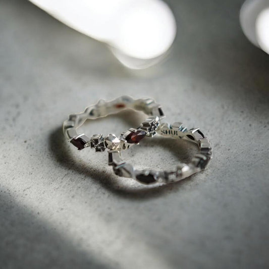 S925 Sterling Silver Infinite Loop Planet Starburst Element Ring