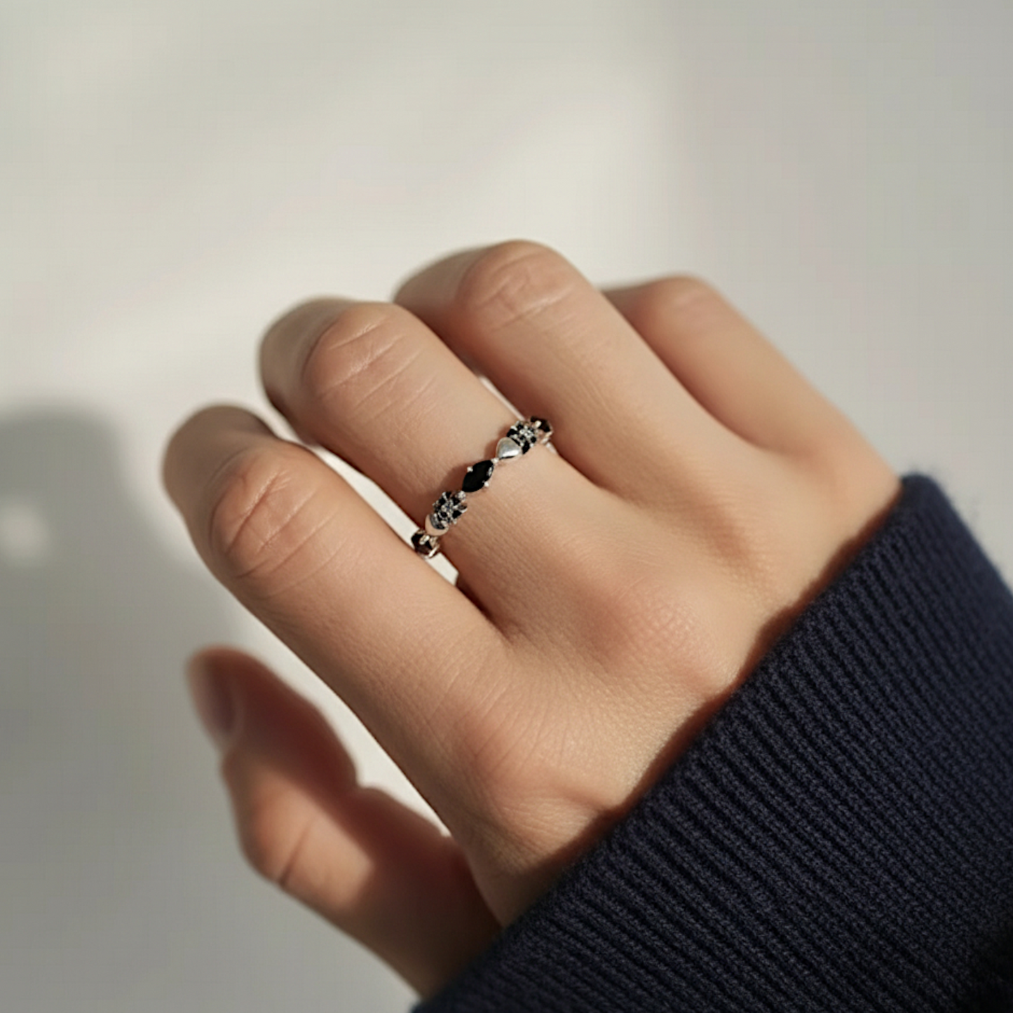 S925 Sterling Silver Infinite Loop Planet Starburst Element Ring
