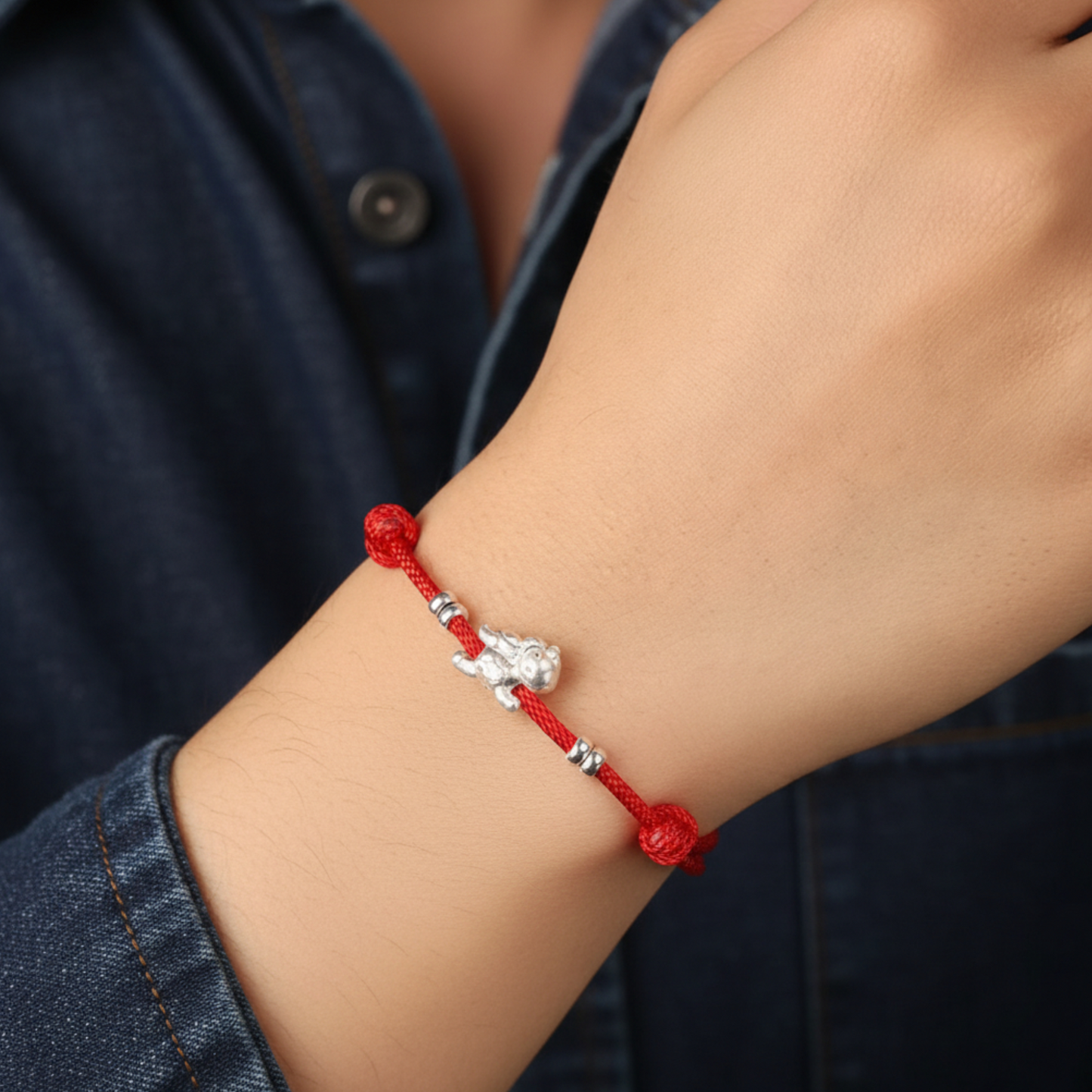 999 Pure Silver Chinese Zodiac Year of Horse Pendant Charm Bracelet