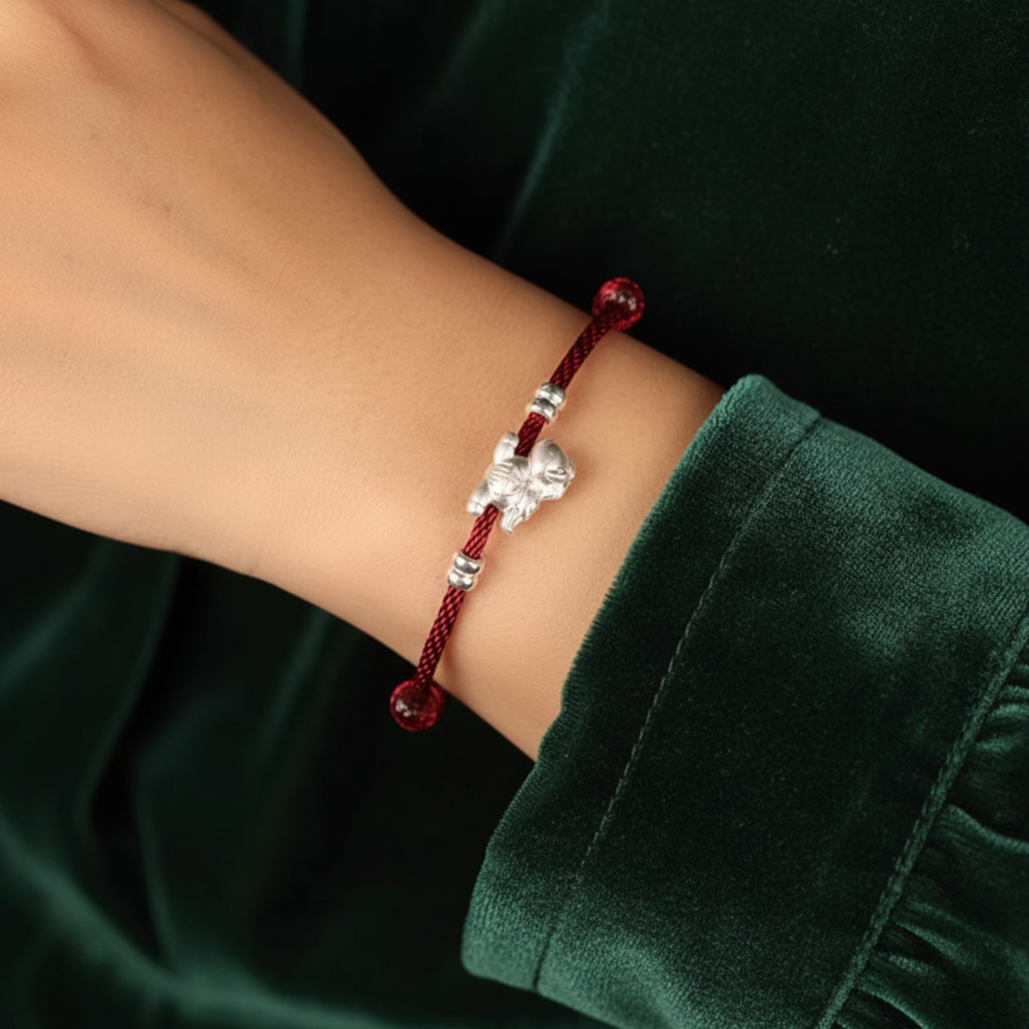 999 Pure Silver Chinese Zodiac Year of Horse Pendant Charm Bracelet