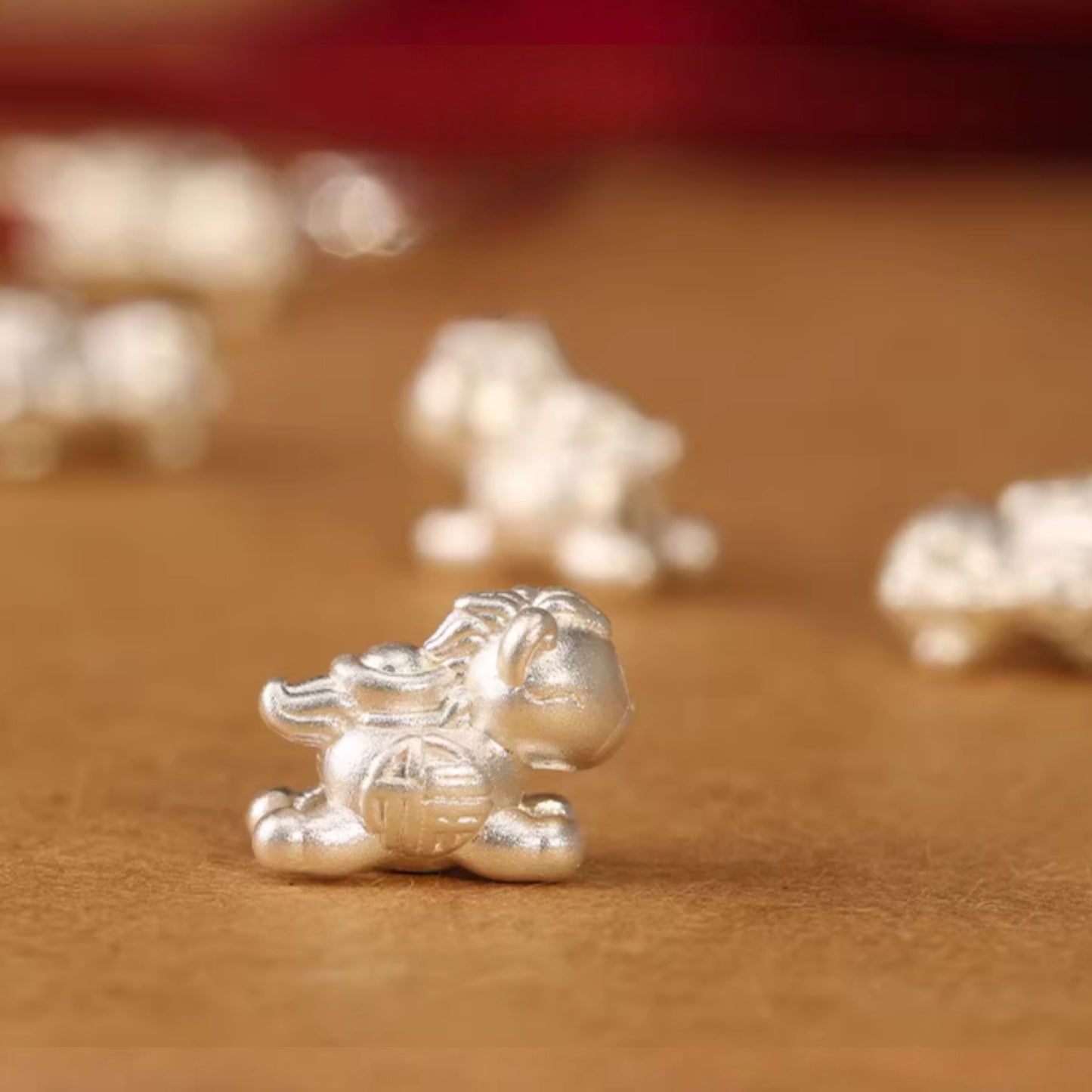 999 Pure Silver Chinese Zodiac Year of Horse Pendant Charm Bracelet