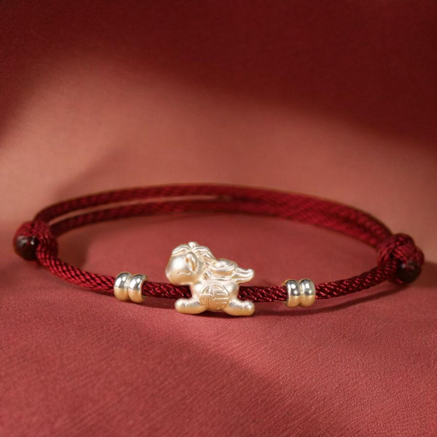 999 Pure Silver Chinese Zodiac Year of Horse Pendant Charm Bracelet