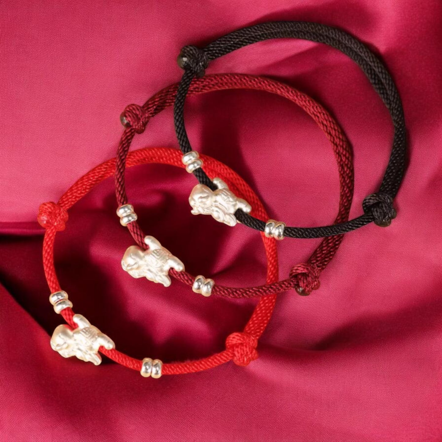 999 Pure Silver Chinese Zodiac Year of Horse Pendant Charm Bracelet