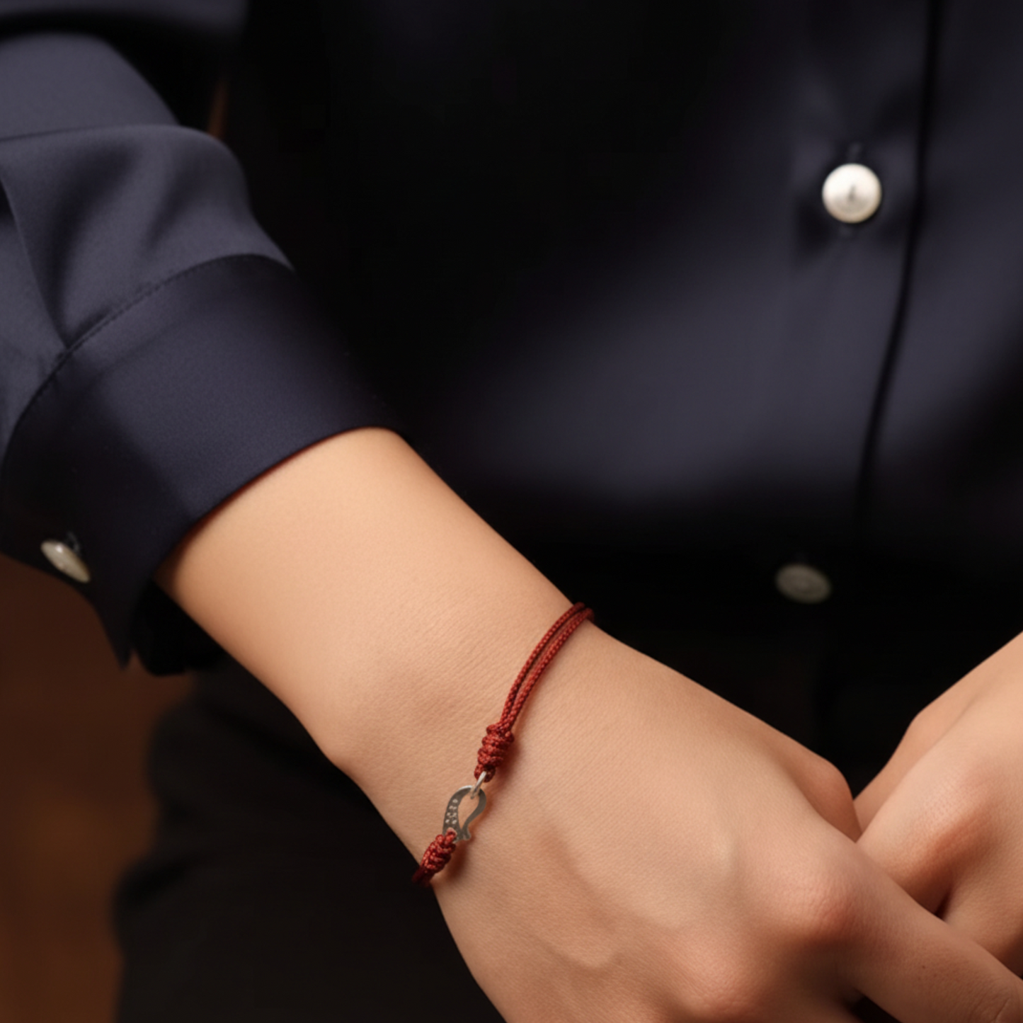 S925 Sterling Silver Hook Hand Braided Woven Rope Adjustable Men Women Couple Bracelet