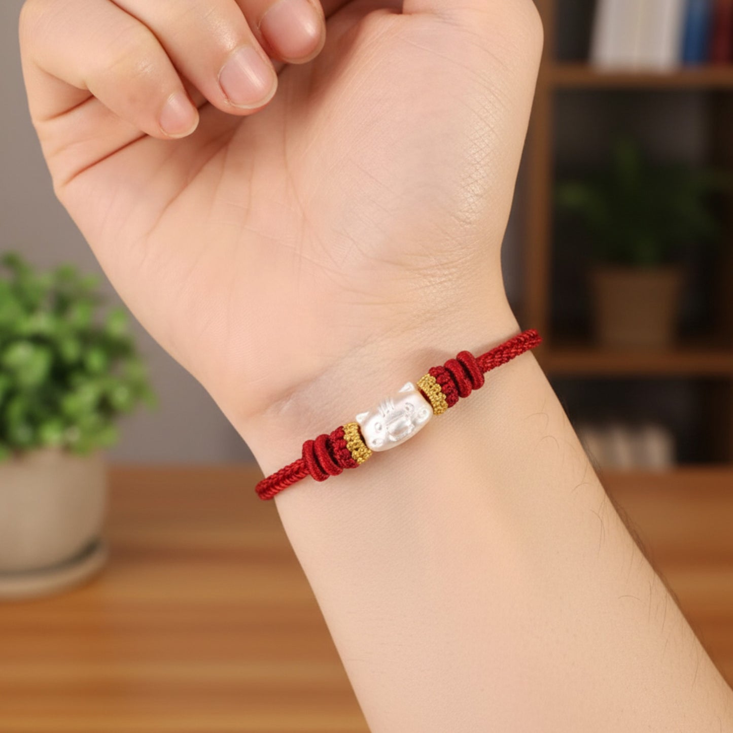 999 Pure Silver Chinese Zodiac Year of Horse Pendant Charm Bracelet