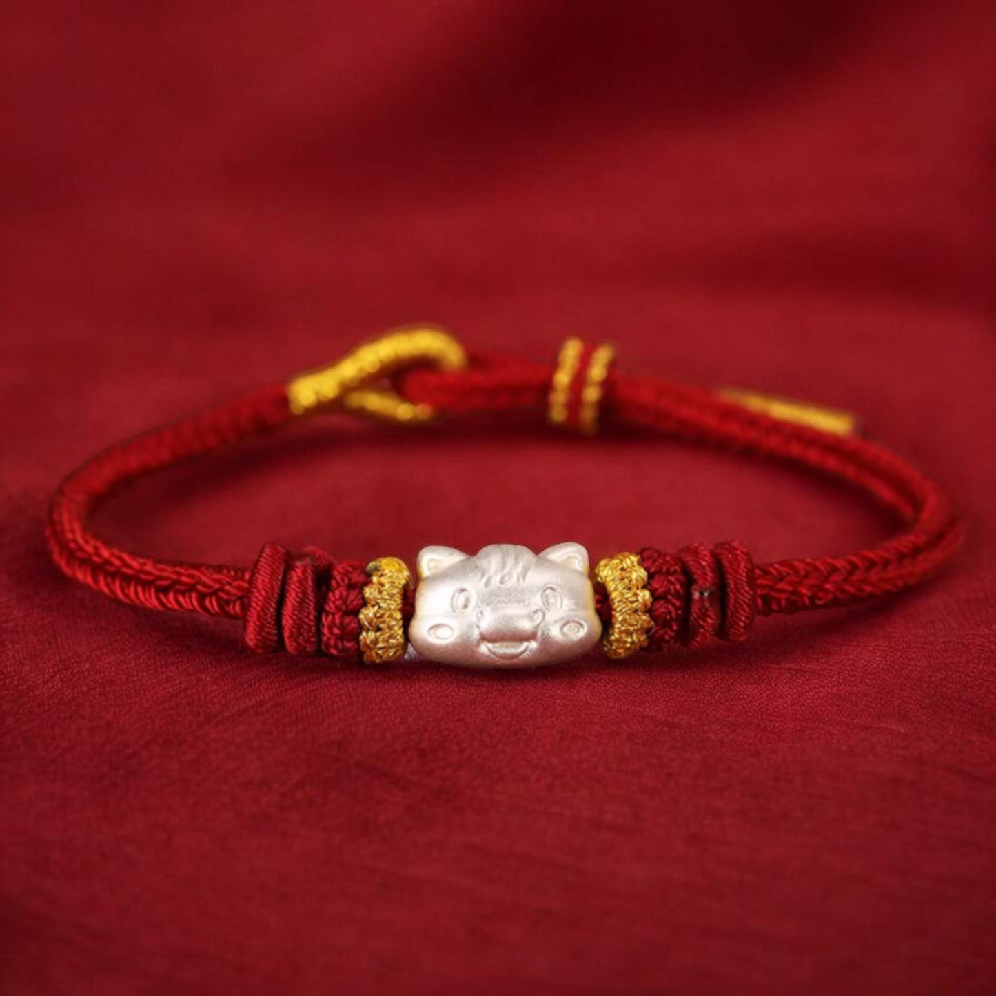 999 Pure Silver Chinese Zodiac Year of Horse Pendant Charm Bracelet