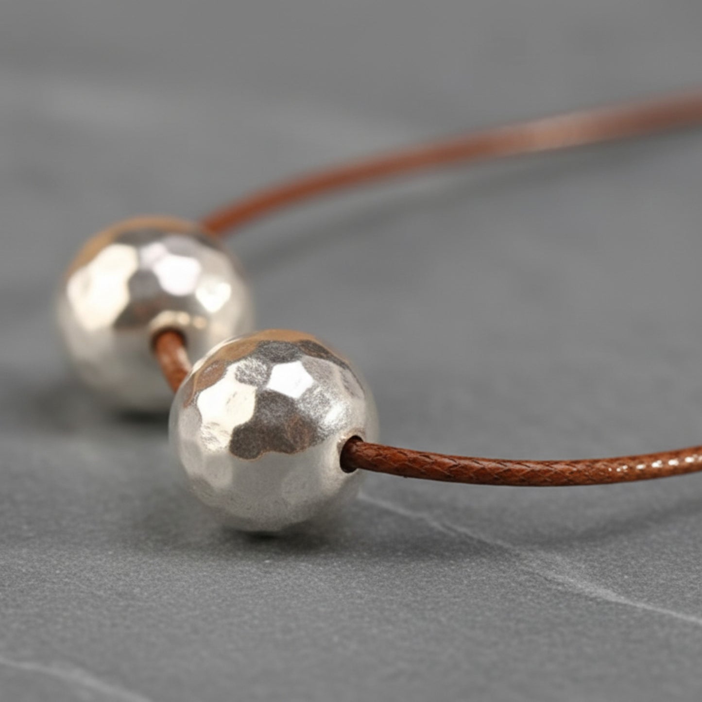 S925 Sterling Silver Minimal Minimalist Style Bead Rope Necklace