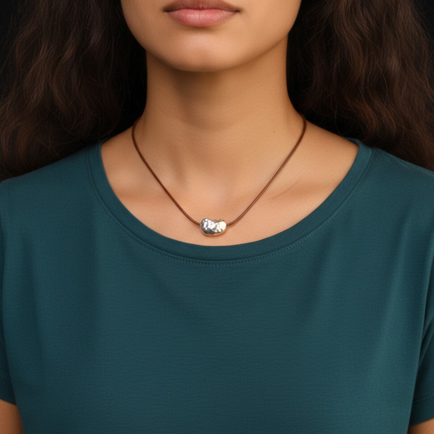 S925 Sterling Silver Minimal Minimalist Style Bead Rope Necklace Men and Women