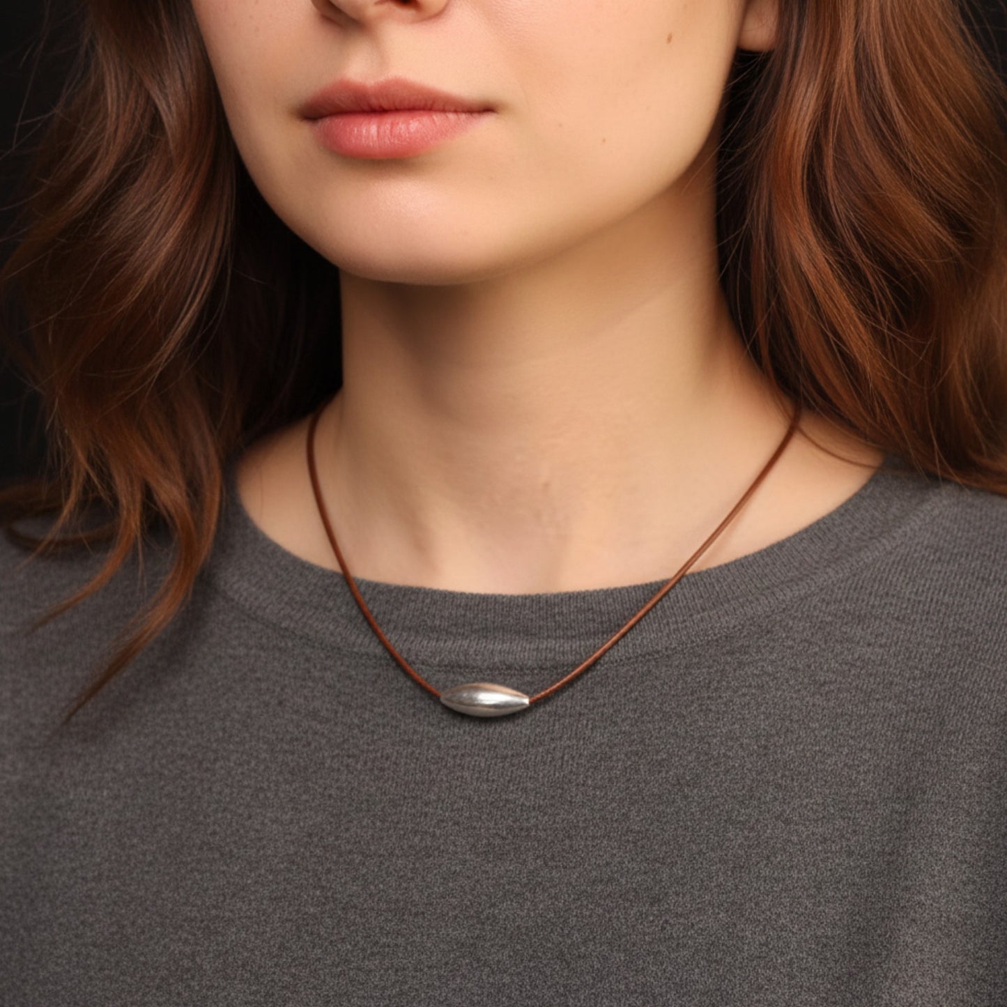 S925 Sterling Silver Minimal Minimalist Style Bead Rope Necklace Men and Women