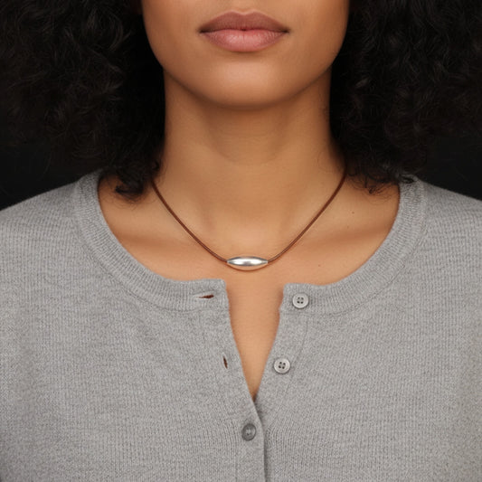 S925 Sterling Silver Minimal Minimalist Style Bead Rope Necklace Men and Women