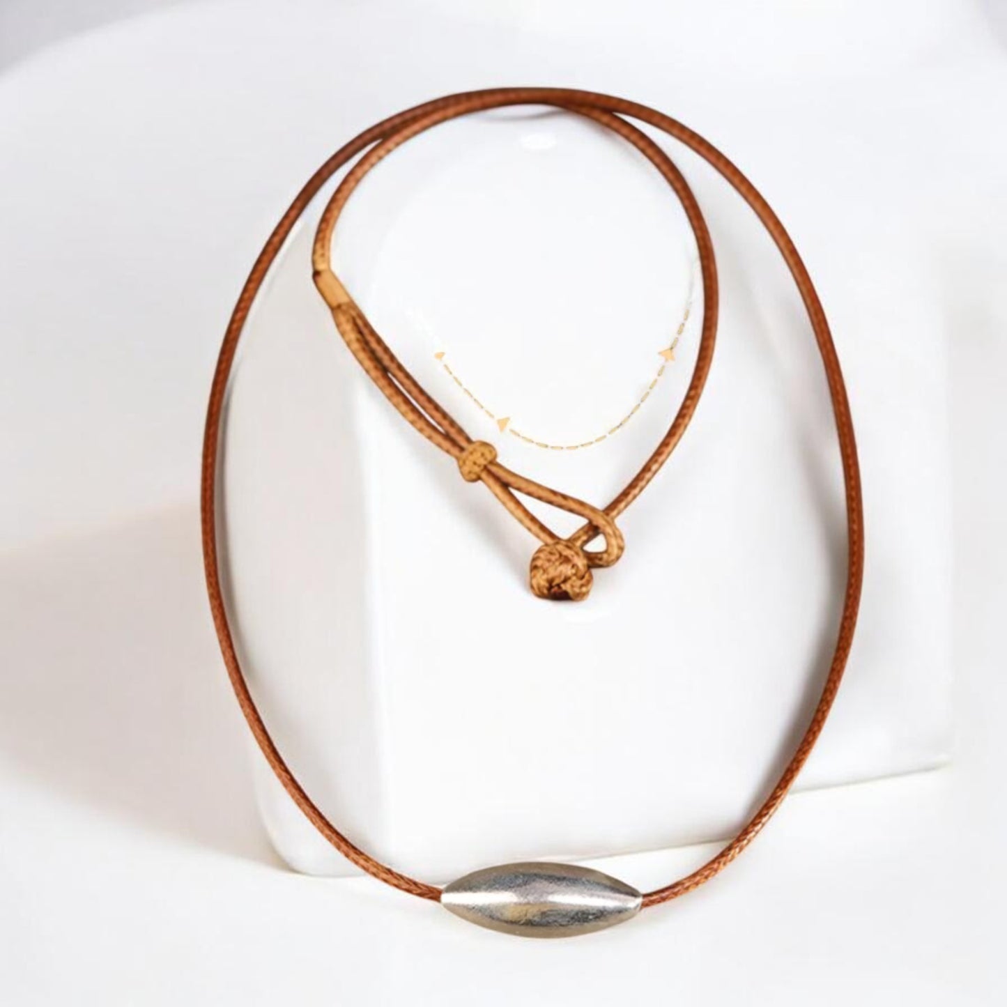 S925 Sterling Silver Minimal Minimalist Style Bead Rope Necklace Men and Women