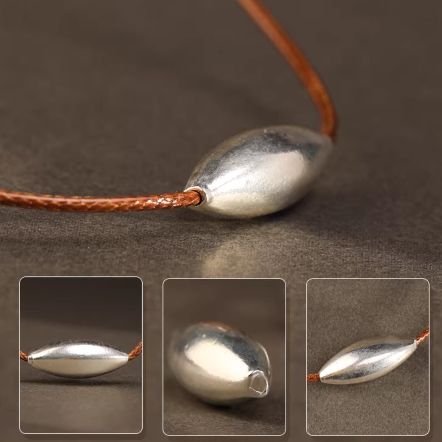 S925 Sterling Silver Minimal Minimalist Style Bead Rope Necklace Men and Women