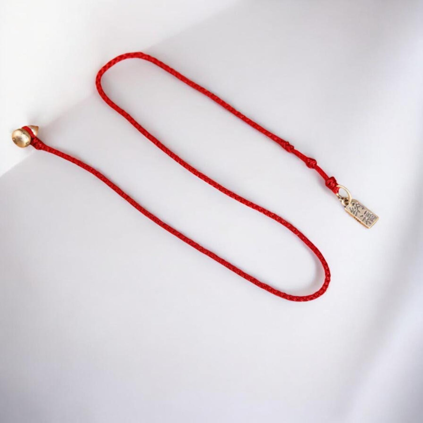 S925 Sterling Silver Lucky Gourd Charm Thin Minimal Braided Cord Adjustable Anklet