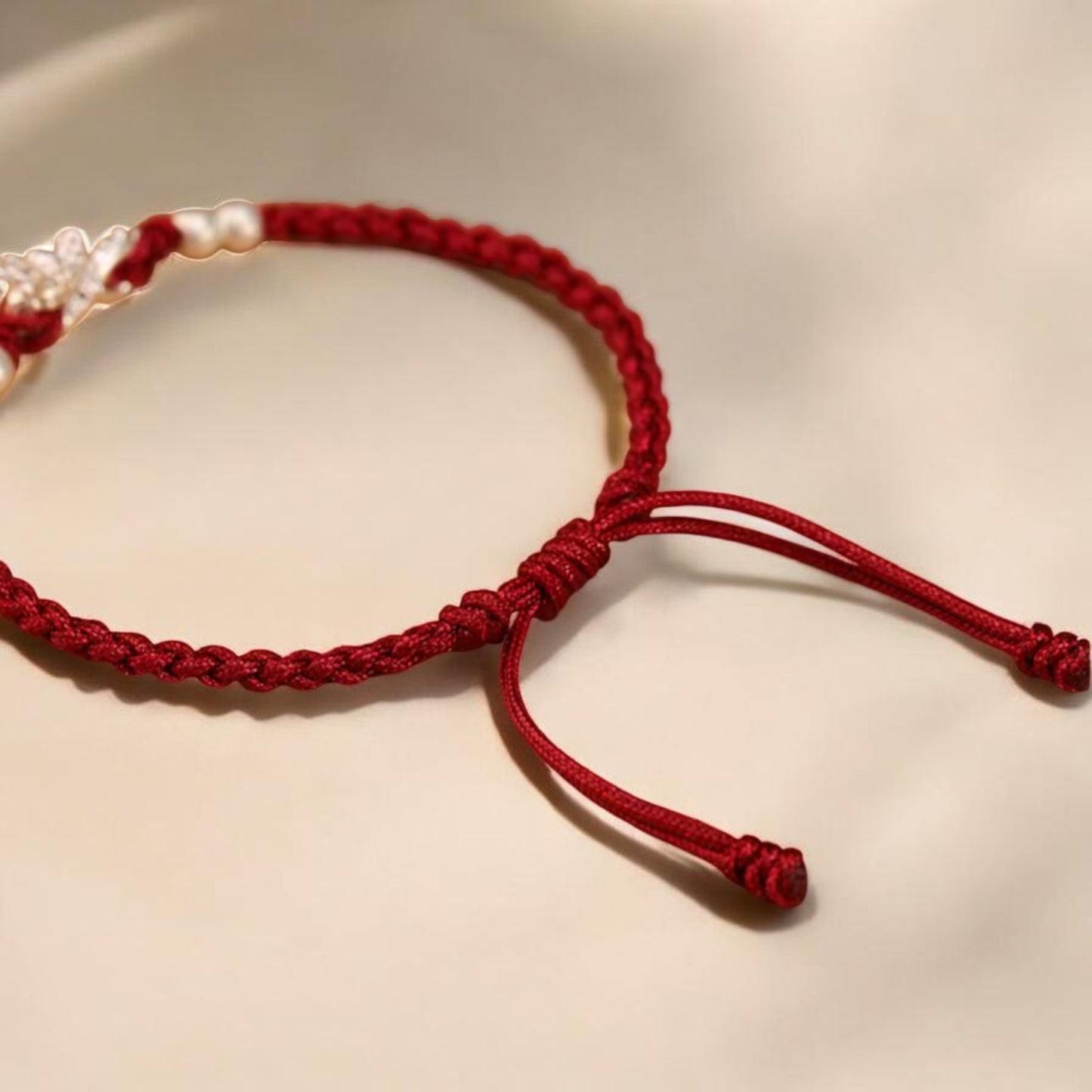 999 Pure Silver Dragon Pendant Braided Cord Adjustable Bracelet