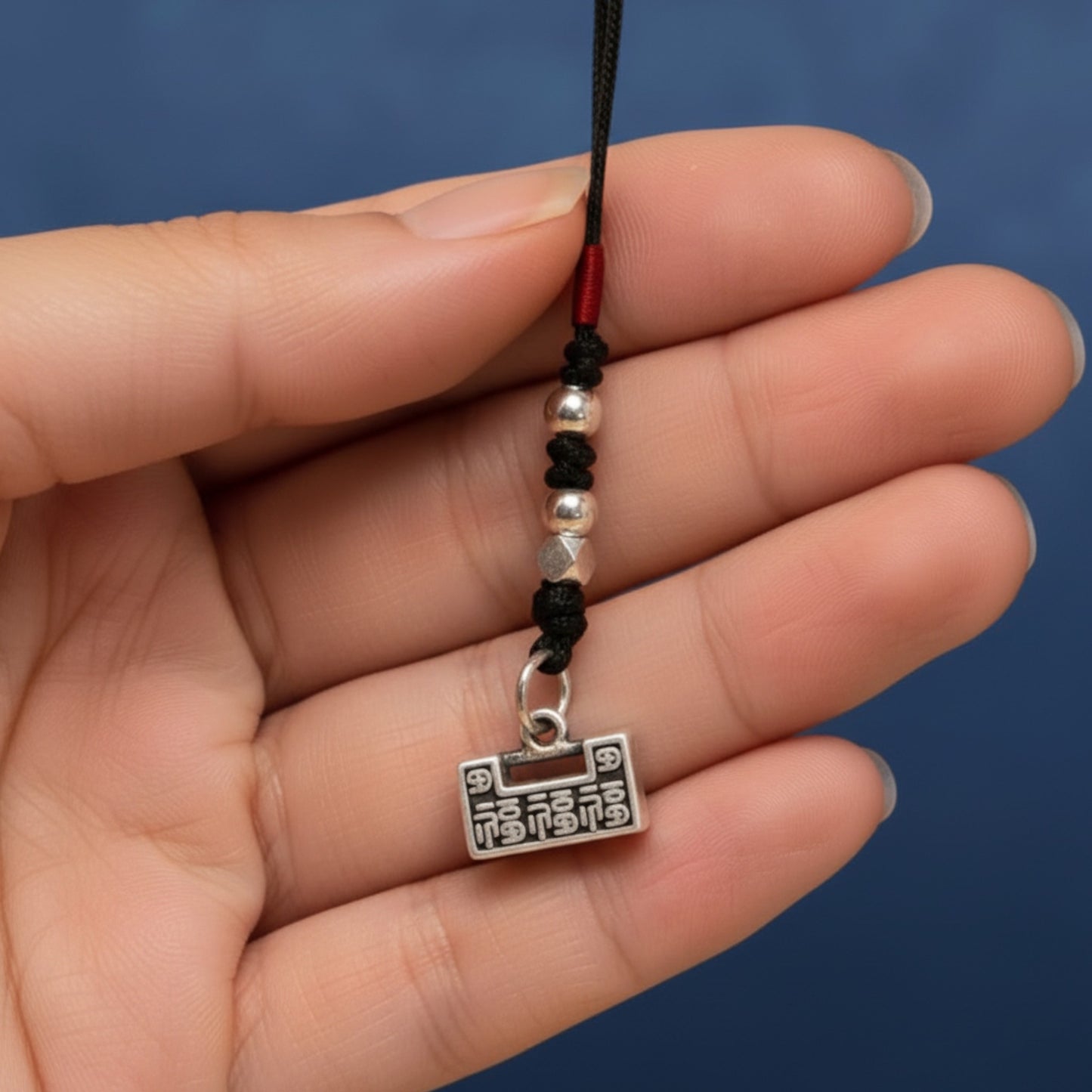 999 Pure Silver Longevity Lock Lucky Charm KeyChain Pendant